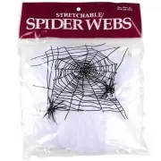 2 Bags - Stretchable Spider Web Webbing Cobweb Halloween Props with Spiders