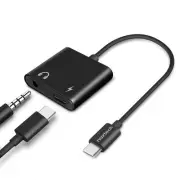 Naztech USB-C to 3.5 mm Audio Plus Charge Adapter Black (15163) HPL15163