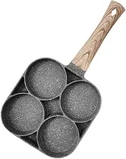 4 Cup Fried Egg Pancake Burger Pan Non Stick Breakfast Egg Pan Cookwares Compatible with All Heat Sources
