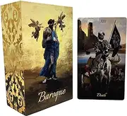 La Muci Baroque Gold Foil Tarot Deck Cards with Guide Book for Beginners - 78 Original Tarot Deck Set, The Fool Gold Foil Tarot Deck with Gilded Edges, Golden Thread Tarot Cards with Unique Artwork