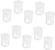 Generic 10Pcs Glass Beakers Graduated Measuring Cups for Kitchen Laboratory Use Lightweight Easy to Clean for Measuring Liquids and Food Ingredients