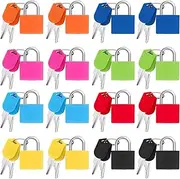 Yihurlm 16 Pcs Suitcase Lock with Key,Small Padlock Keyed Padlock,Small Luggage Padlocks Metal Padlocks for Backpack,Multicolor Luggage Locks Gym Locker Lock(8 Color) (Multicolor 16PCS)