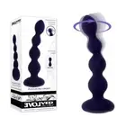 Evolved PLEASURE ORBIT Twirling & Vibrating Anal Beads with Remote Navy Blue