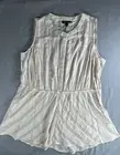 Lane Bryant sleeveless top womens size 20 off white mauve metallic accents NWT