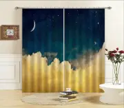 3D Moon cloud3 Blockout Photo Curtain Printing Curtains Drapes Fabric Window AU