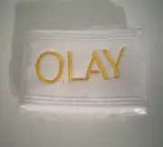 NEW! White Terry Cloth Spa Headwrap Band Gold OLAY Logo.