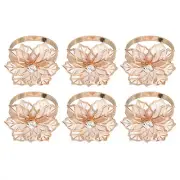 12Pcs Napkin Rings, Flower Table Napkin Holders Buckles for Decoration Rose Gold