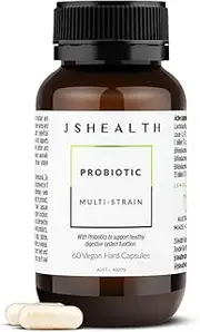 JSHealth Vitamins Probiotic+ Formula | Probiotics for Women and Men | Shelf Stable Probiotic Supplement for Digestive Health and Immune Support (60 Capsules)