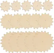 TEHAUX 15pc DIY Gear Wood Slices Unfinished Wood Craft Supplies for Boys and Girls Decor Mechanics Learning Toys
