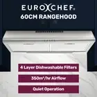 EUROCHEF 60cm Fixed Stainless Steel Rangehood Quiet 3-Spd Kitchen Stove Cooktop