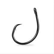 [Mustad] UltraPoint Demon Perfect in-Line Circle 1 Extra Fine Wire Hook (Pack of 10), Black Nickel