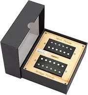 zolyet Vintage Classic Alnico 5 Humbucker Pickup Coil Neck and Bridge Pickup Set for Electric Guitar Parts,Black Black G87