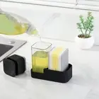 Soap Dispenser and Scrubber Holder Cleaning Liquid Container Multifunctional