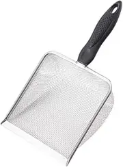 Folpus Cats Litter Scooper Waste Spoon Sand Scoop Deep Shovels Mesh Screen Metal Scooper Sifter Shovels for Kittens Small Pets, Mesh 2X2mm