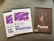 LOT Bienfang Watercolor Medium Weight Paper 9x12 15 Sheet + pastel pad NEW