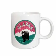 3dRose Alaska Luggage Label with Snow Covered Mountains and a Black Bear Mug