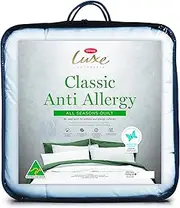 Tontine Luxe Anti Allergy Quilt - All Seasons, Single Bed, Medium Weight, Anti Microbial Protection, Hypoallergenic, Natural Cotton Cover, Machine Washable, Australian Made