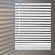 HIDODO Aluminum Mini Blinds for Windows Cordless Horizontal Window Blinds, Metal Blinds Waterproof Light Adjustment Room Darkening Mini Blinds, 28" W x 64" H, White
