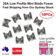 10-Pack 25A Low Profile Mini Blade Fuses Clear Car Truck Auto Fuses 25 Amp Fuse