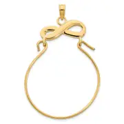 14k Yellow Gold Infinity Charm Holder Pendant