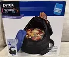 NEW Vtg Pyrex Portables Personal Size 4 Pc Insulated Food Carrier Set