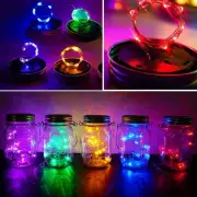 Mason Jar Solar Lights 10 Pack - 30 LED Outdoor Solar Fairy String Lids Light...