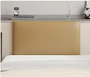 Bedroom Thick PU Leather Wall Panel Easy Install Anti-collision Peel and Stick Headboard for Kids Room Hotel Light Brown