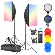 NEEWER 2 Pack 2.4G Remote 48W BiColor Photography LED Softbox Lighting Kit