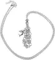 [DOITOOL] Crystal Cage Pendant Necklace with Adjustable Chain Unique Metal Stone Holder for DIY Jewelry Making Dolphin Pendant Design for Gemstone Display and Personalization
