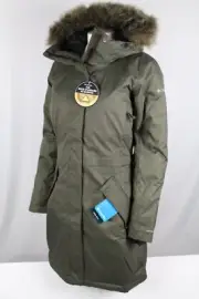 Columbia Women's Down Parka Juniper Ridge Hooded Green WL7689 Omni Heat Infinity