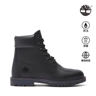 【Timberland】女款黑色全粒面皮革 Timberland R Premium 6吋防水靴(A5Q9S015)