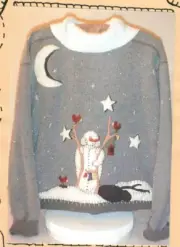 Winter Nights Snowman Applique Sewing Pattern Primitive Folk Art Country