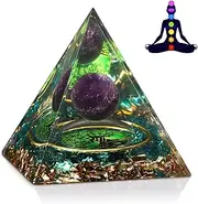 Orgonite Healing Crystal and Stone Orgone Pyramid Amethyst Sphere Life Tree Blance Chakras Pyramid Meditation Aids Sleep, Health Protection Positive Energy Generator to Attract Wealth and Wisdom