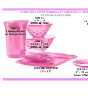 TUPPERWARE PINK ICE PRISM SET 8pc GALLON PITCHER LARGE BOWLS PLATES SERVING TRAY