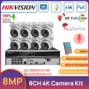 Hikvision 8CH Plug Play 4K POE CCTV System MIC 8MP Dual Light ColorVu+IR Camera