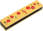 HYTROVE Beginner Harmonica Wooden Kids Musical Instrument Diatonic Party Favor Cartoon Fun Harmonica Toy Portable Learning Kit