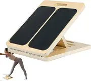 Ankle Stretch Board - Wooden Slant For Calf Stretching, Balance And Flexibility Training | Foldable Incline Squats Rehab Exercises | Adjustable Stretcher Gym, Home, Muscle Recovery Workouts