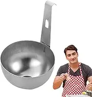 Stainless Steel Egg Boiler Poached,Boiling Eggs Spoon With Hook, Stainless Steel Hangable Poached Egg Cups, Nonstick Round Boiler Cups Steamer For Household, Kitchen, Picnic, Breakfast, Restaurant