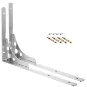Shelf Brackets, 2Pcs 16" - Stainless Steel Triangle Side Supporter with Screws