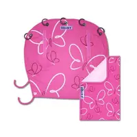 在飛比找momo購物網優惠-【荷蘭Dooky】外出萬用推車隨行毯+遮陽罩兩件組(粉紅蝴蝶