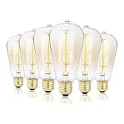 3pcs/6pcs 40W Incandescent Vintage Edison Light Bulb E27 Dimmable Retro Lamp ST58 Decorative for Home Living Room, Bedroom and Dining Room