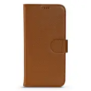 For iPhone 13 Pro Case Fashion Cowhide Genuine Leather Wallet Cover Brown
