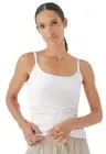 Women's Organic Cotton Camisole Tank Top with Built-in Shelf Bra White Large