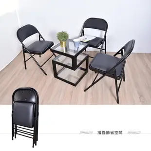 折疊椅/工作椅/可收納 鐵管橋牌椅 - 四入 凱堡家居【P23014】