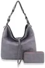 Embossed Twisted Handle Classic Hobo Shoulder Bag with Wallet