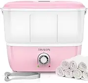 TASALON Hot Towel Steamer for Facials, Hot Towel Warmer Quickly Heats Up in 5 Minutes, Portable Towel Machine Fits 16 Mini Towels, Salon Equipment Towel Warmer for Facials, Spa, Massage, Pink