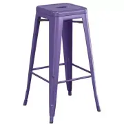 30'' High Backless Purple Metal Restaurant Barstool For Indoor or Outdoor Use