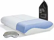 SyMax Cooling Memory Foam Pillow, Soft Supportive Pillows for Side, Back, Stomach Sleepers, Two-Sided Reversible, Cervical Neck Pillow for Neck Pain Relief, Free Eye Mask Included (1 Piece)
