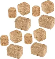 WOONEKY 12pcs Realistic Miniature Straw Bales Decorative Hay Model for Dollhouse Farm Accessories Rustic Autumn Decor for Creative Displays and DIY Projects