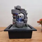 27cm Water Fountain - Indoor Water Feature Table Top Fountain with LED Light